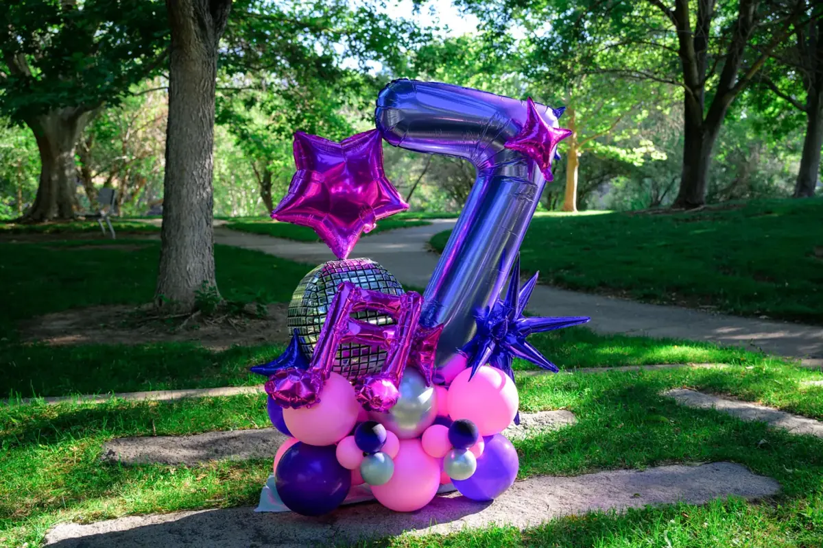 A personalized balloon number stack